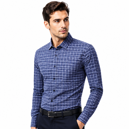 Men's Classic Plaid Slim Fit Button Down Shirt