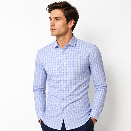 Men's Classic Plaid Slim Fit Button Down Shirt