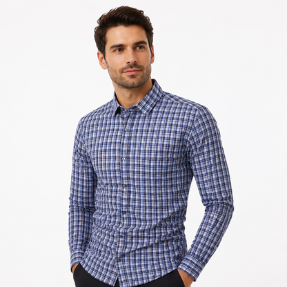 Men's Classic Plaid Slim Fit Button Down Shirt