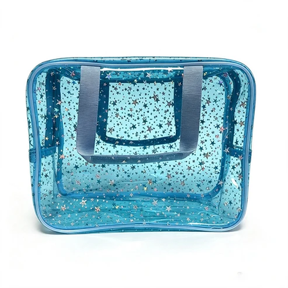 👜Holographic Star Toiletry Bag – Large Capacity Cosmetic Organizer👜