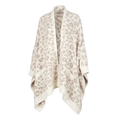 Women's Faux Sherpa Wearable Cape Blanket — One Size, Solid Color Double-Layer Design