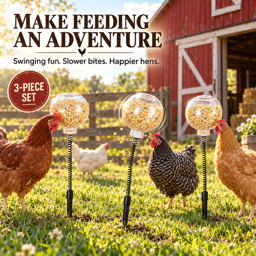 Interactive Swinging Chicken Feeder Toy