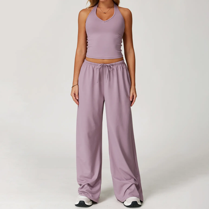 🏃‍♀️Sportswear Set – Adjustable V-neck tank top and wide-leg pants🏃‍♀️