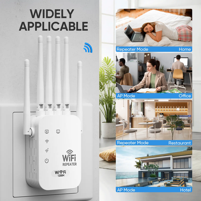 6-Antenna WiFi Signal Extender—1200Mbps Dual-Band Signal Booster