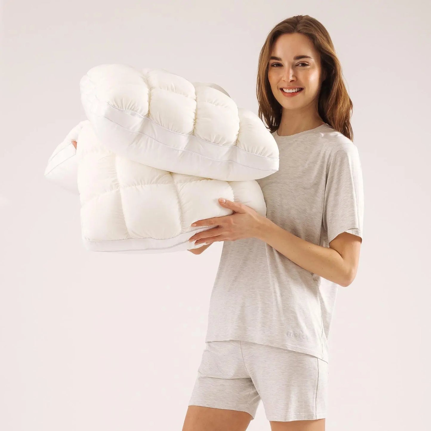 Bamafrontierman™ Ice-Silk Soft Quilted Puff Grid Design Pillow
