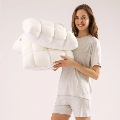 Bamafrontierman™ Ice-Silk Soft Quilted Puff Grid Design Pillow