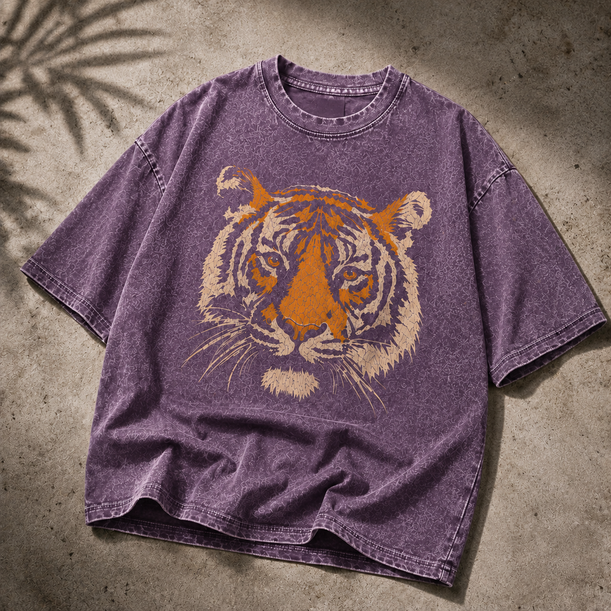 Unisex Retro Tiger Stripe Pattern Short-Sleeve T-Shirt