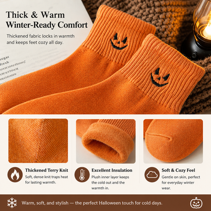 Spooky & Cute Halloween Socks for Women – 5-Pair Cozy Crew Sock Set
