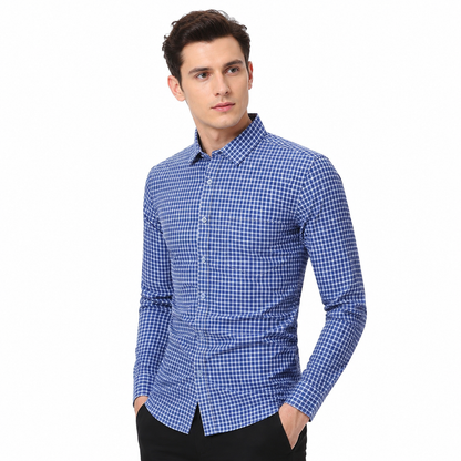 Men's Classic Plaid Slim Fit Button Down Shirt