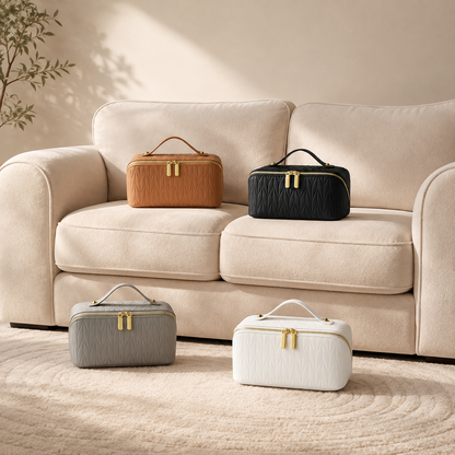 Luxury Waterproof Double-Zipper Travel Toiletry Bag