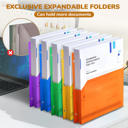 PU Leather 3-Ring Binder Clipboard with Storage & Magnetic Clip (12.4"x10.2")