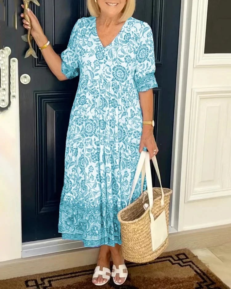 💖Early Mother's Day Sale - 48% OFF🎁V-neck Bohemian Dress(Buy 2 Free shipping)