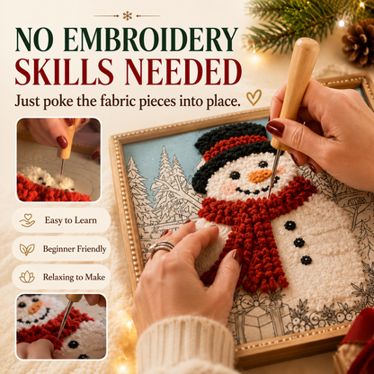 🎄 Christmas Magic: 3D Fabric Poke Art Kit – DIY Holiday Craft & Festive Home Decor