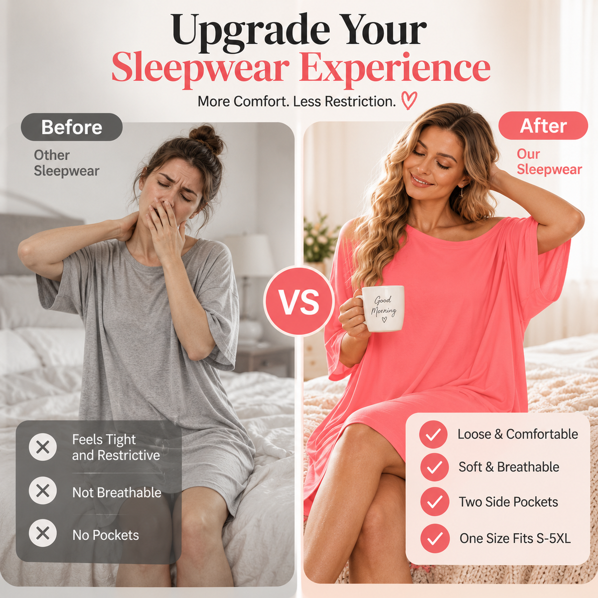 Ultra-Soft Oversized Lounge Tee for Two