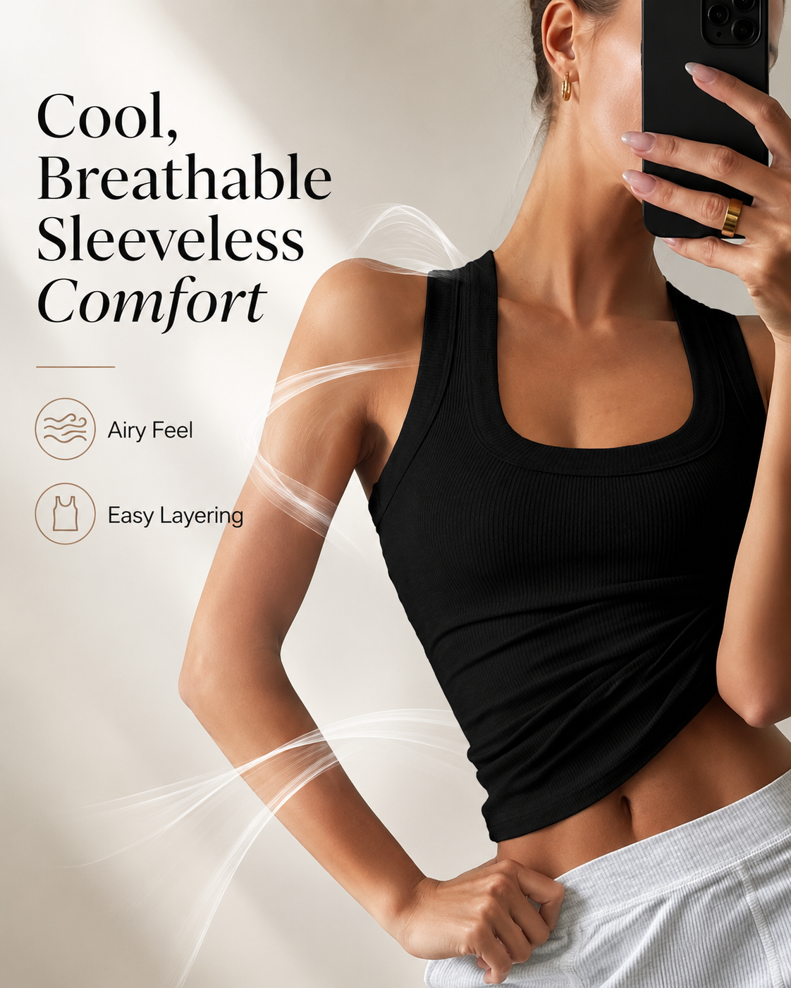 Ultra-Comfort Sleeveless Knit Tank | Flattering Slim-Fit Everyday Vest