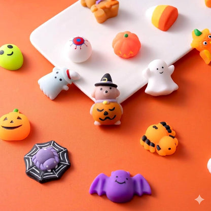 50PCS Halloween Mochi Squishy Toys Bulk Set