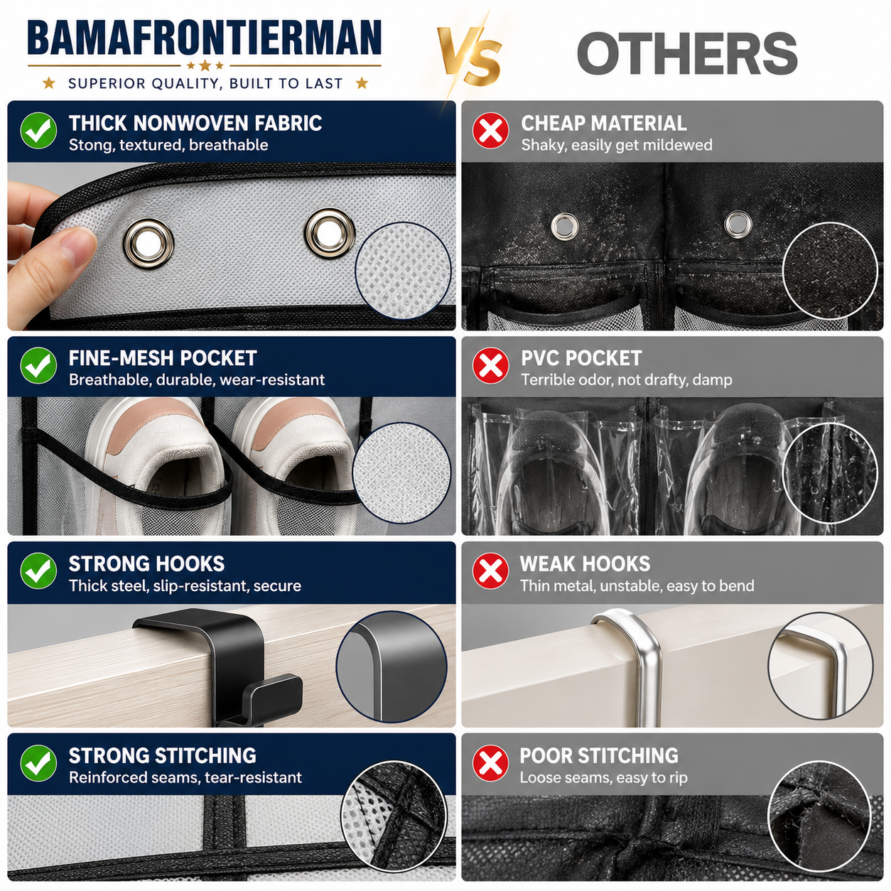 Space-Saving Over-the-Door Shoe Organizer