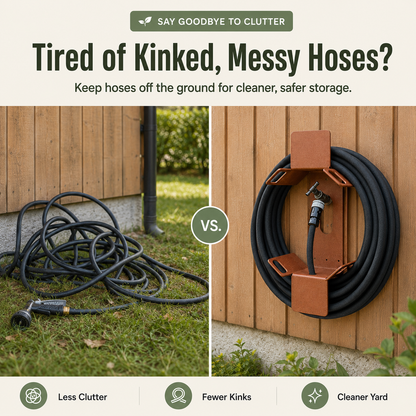 Heavy-Duty Detachable Garden Hose Holder &amp; Storage Rack