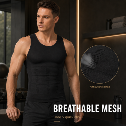 Instant Slimming: Men's Chest & Belly Compression Shaping Vest