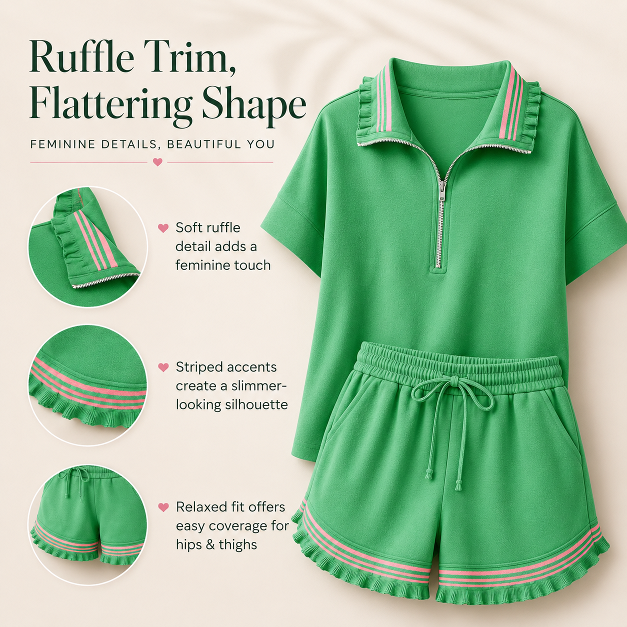 2 Piece Outfits Short Sets for Women Sweatsuit