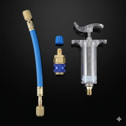 3-in-1 AC Oil & Dye Injector Kit – Heavy-Duty R134a Quick-Connect Tool