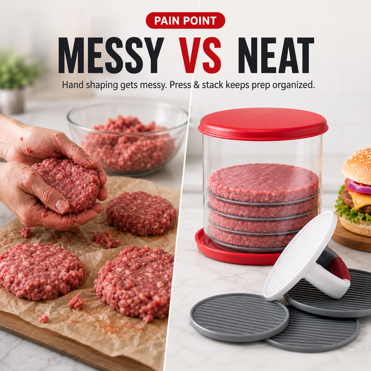 Homemade Burger Patties Without the Messy Guesswork