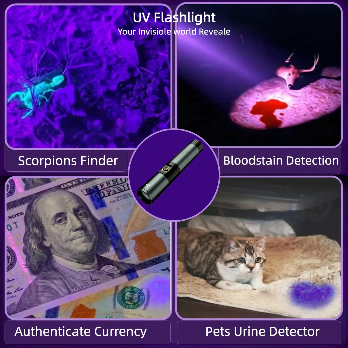 1800LM 5-in-1 Magnetic Rechargeable Flashlight
