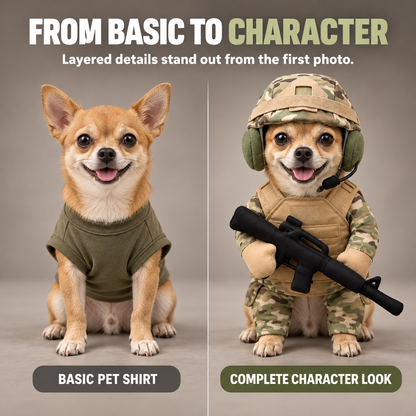 Pet Tactical Character Costume Set