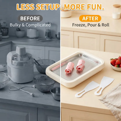 Stainless Steel Fried Ice Maker Machine & Yogurt Pan