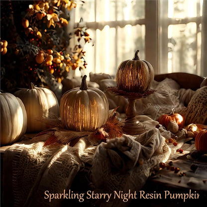 🎃✨ Illuminated Starry Night Pumpkins
