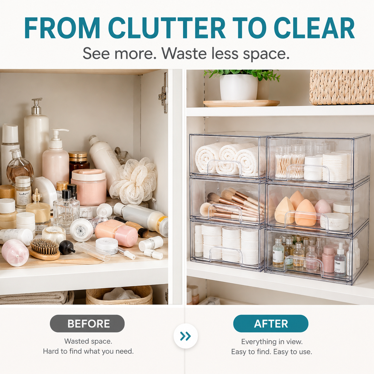 Clear Stackable Storage Drawers