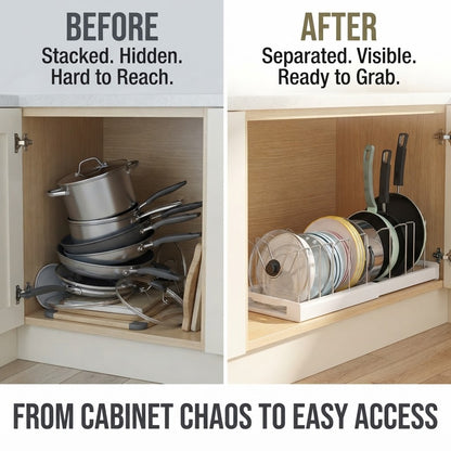Expandable Pot Lid & Pan Organizer Rack