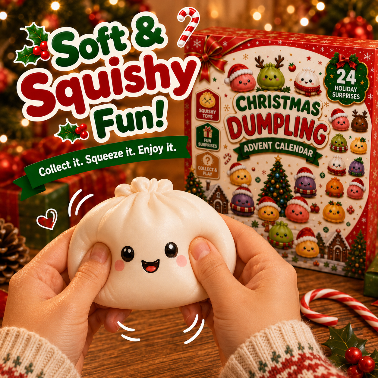 2026 Christmas Blind Box Advent Calendar: 24-Day Dumpling & Squishy Toy Countdown 🎄