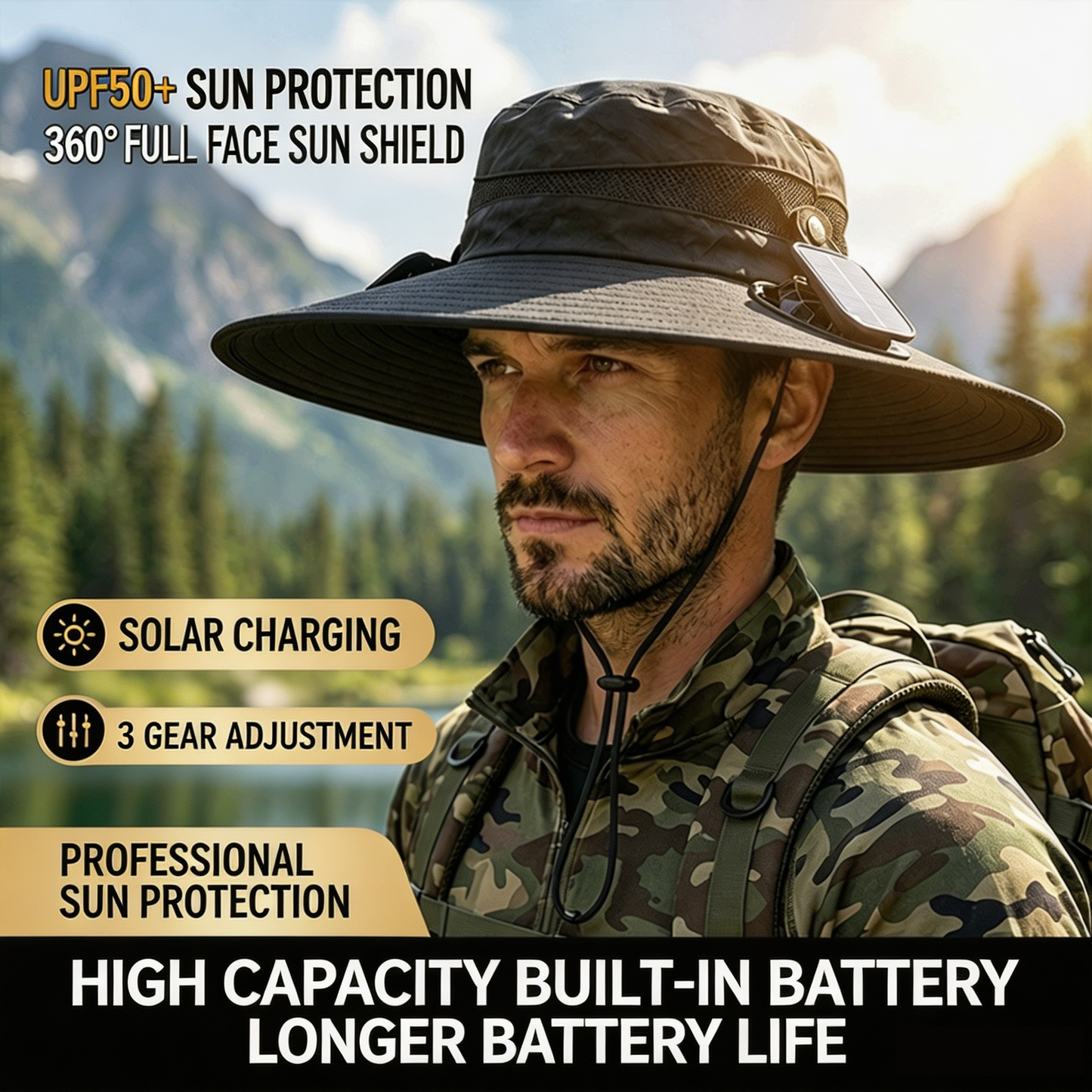 ☀️UPF 50+ Dual Solar Fan Wide Brim Cooling Hat☀️
