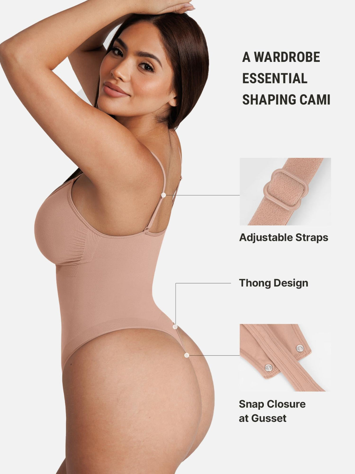 Breathable Seamless Shapewear Bodysuit with Tummy Control & Open Gusset