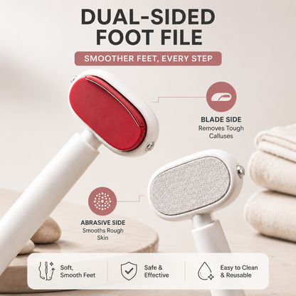 2-in-1 Foot Callus Remover – Dual-Sided Foot File with Replaceable Blade