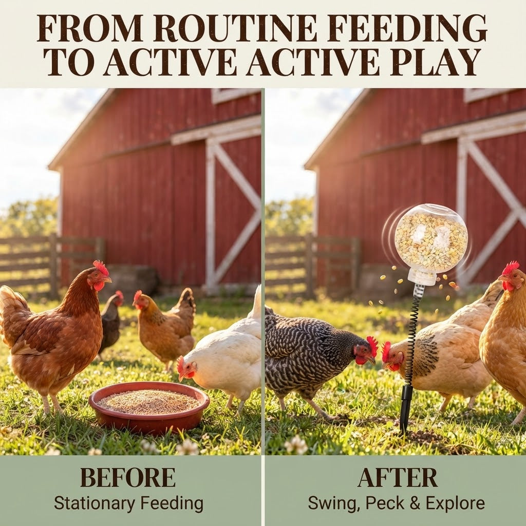 Interactive Swinging Chicken Feeder Toy