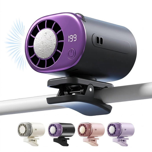 Safe Clip-On Cooling Fan for Car Seats — 360° Adjustable, Rechargeable & Long-Lasting