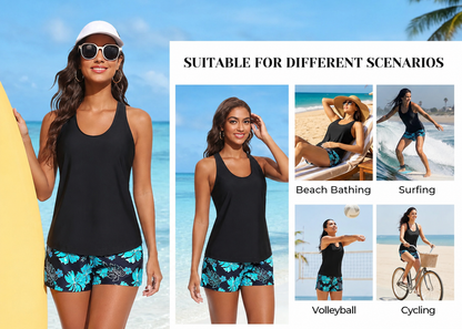 Three Piece Tankini with Shorts