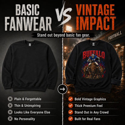 Vintage Football Graphic Crewneck Sweatshirt