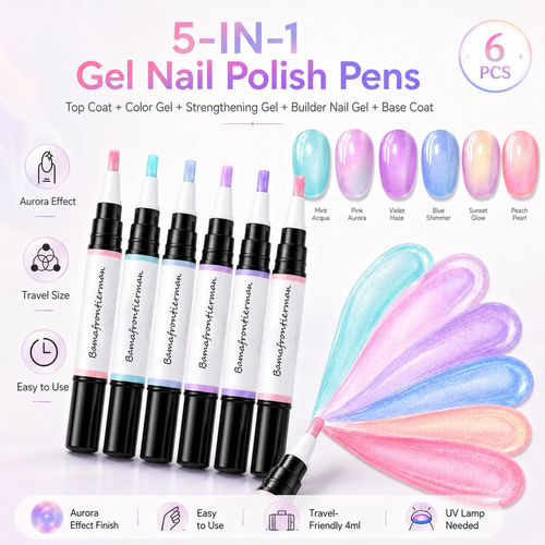5-in-1 Aurora Effect Gel Nail Polish Pen
