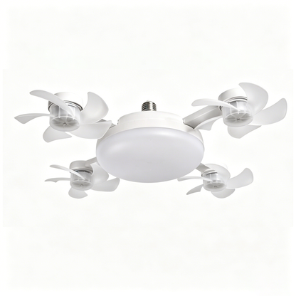 2-in-1 Socket Ceiling Fan with Dimmable LED Light & Remote