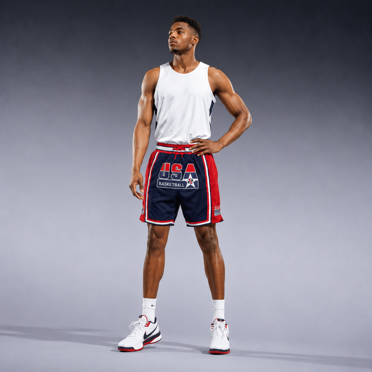 The Classic '92 Dream Edition USA Shorts – High-Quality Embroidered Retro Hardwood Basketball Shorts