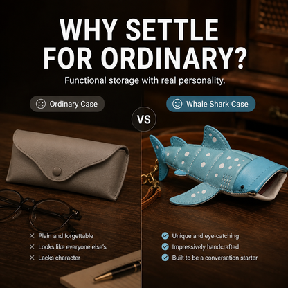 Whale Shark Leather Glasses Case & Crossbody Bag