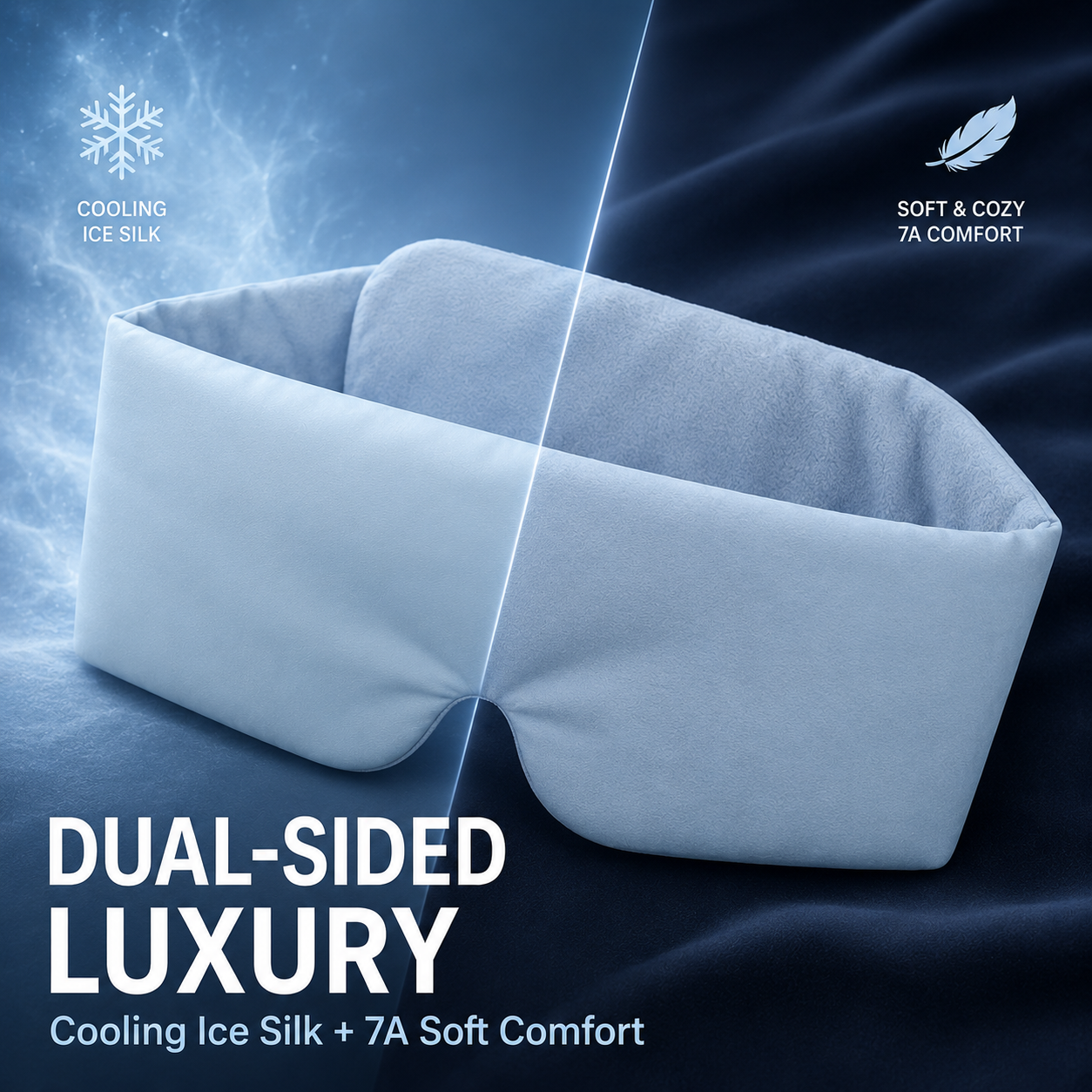 360° Blackout Weighted Sleep Mask – Cooling Silk, Zero Nose Pressure & Stay-Put Comfort**
