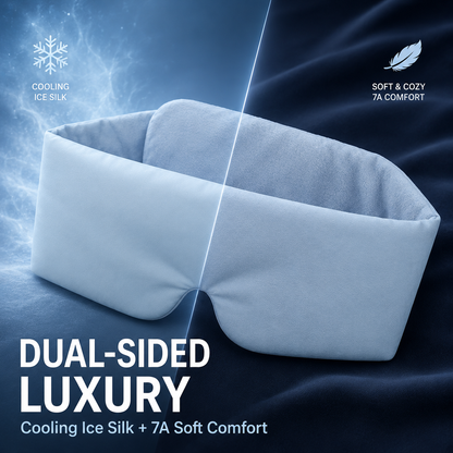 360° Blackout Weighted Sleep Mask – Cooling Silk, Zero Nose Pressure & Stay-Put Comfort**