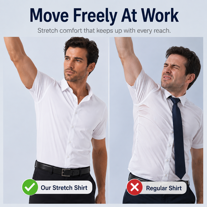 Men's 4-Way Ultra-Stretch Short Sleeve Dress Shirt