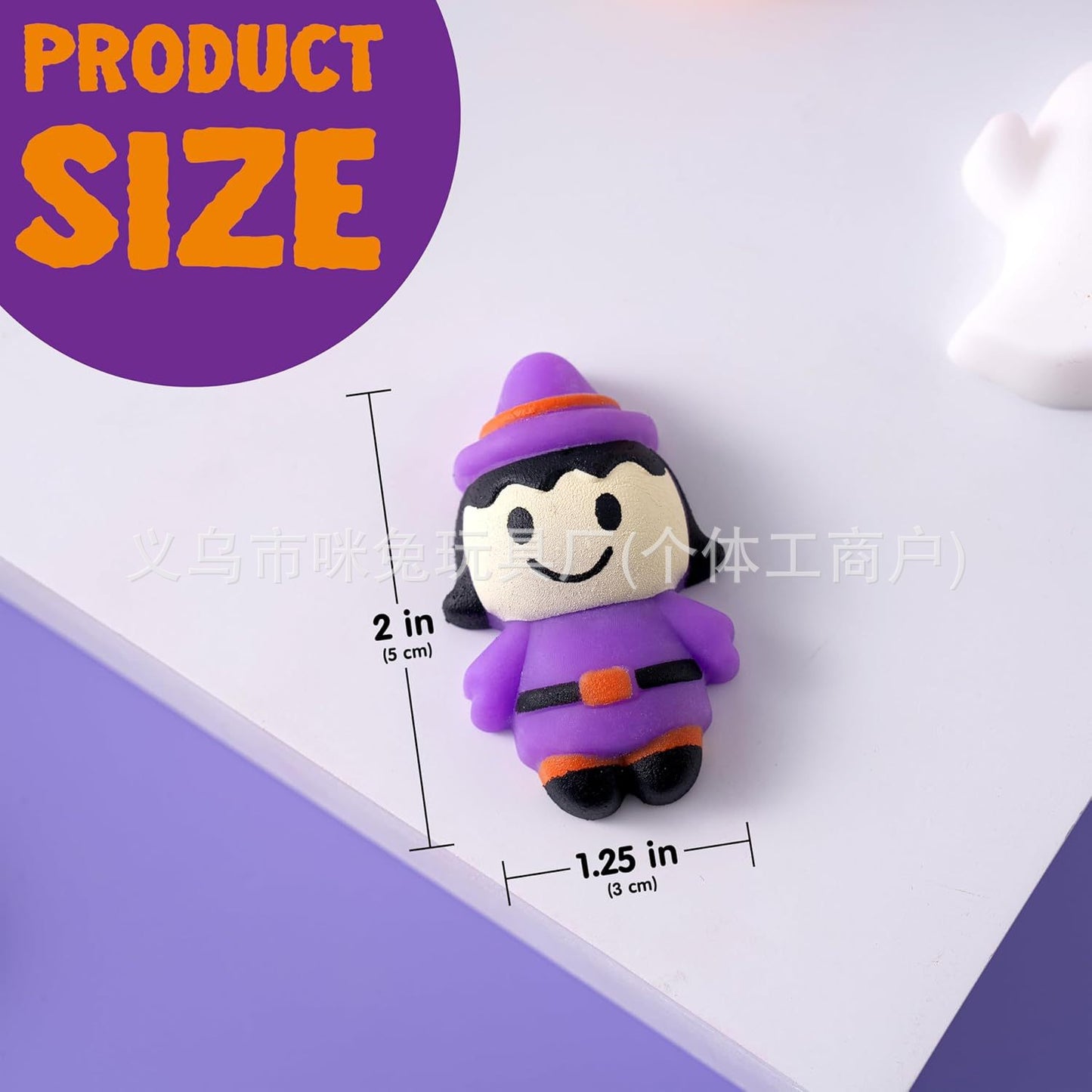 50PCS Halloween Mochi Squishy Toys Bulk Set
