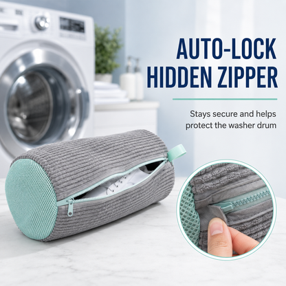 360° Chenille Sneaker Wash Bag — Stop Washing Machine Damage & Shoe Warping