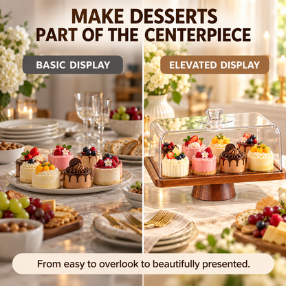2-in-1 Wooden Dessert & Charcuterie Serving Stand